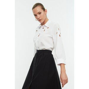 Trendyol Ecru Embroidered Shirt