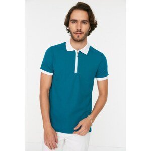 Trendyol Petrol Men Slim Fit Polo Collar Short Sleeve Polo Collar T-shirt
