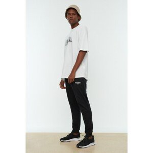 Trendyol Black Men's Regular Fit Printed Rubber Leg Sweatpants