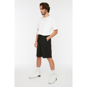 Trendyol Black-Grey Men's Oversize Fit Basic 2-Pack Shorts & Bermuda