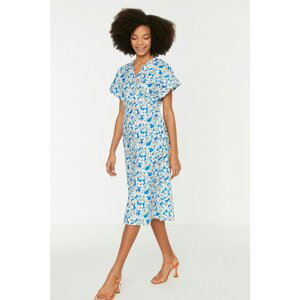 Trendyol Blue Double Breasted Collar Dress