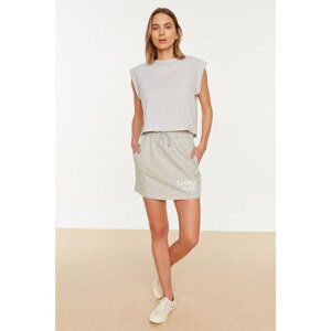 Trendyol Light Gray Frankie Pattern Knitted T-Shirt