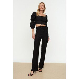 Trendyol Black Ribbed Stitched Trousers
