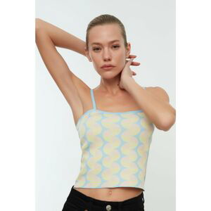 Trendyol Light Blue Jacquard Strap Detailed Knitwear Blouse