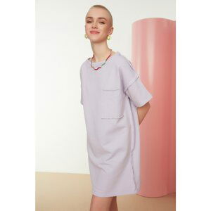 Trendyol Lilac Pocket Slim Knitted Sweat Dress