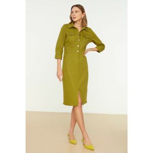 Trendyol Khaki Buttoned Dress