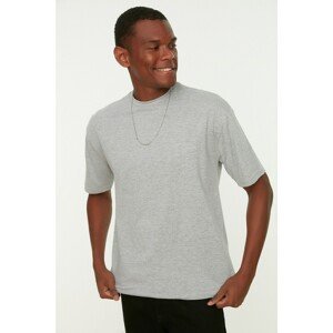 Trendyol Gray Men's Relaxed Fit Crew Neck Printed T-Shirt