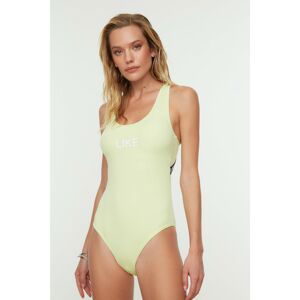 Trendyol Mint Slogan Rubber Detailed Swimsuit