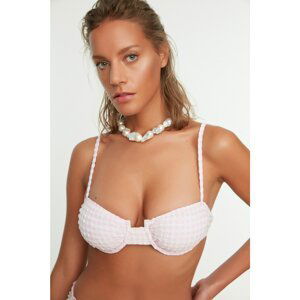 Trendyol Bikini Top - Pink - Plaid