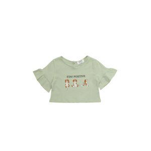 Trendyol Mint Sleeves Flywheel Girl Knitted T-Shirt