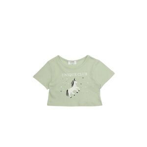 Trendyol Mint Printed Girl Knitted T-Shirt