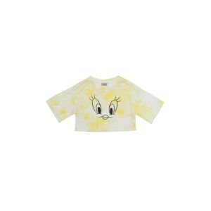 Trendyol Licensed Yellow Tweety Printed Girls' Knitted T-Shirt