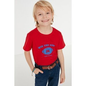 Trendyol Red Printed Boy Knitted T-Shirt