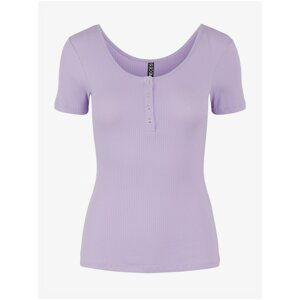 Light Purple Ribbed T-Shirt Pieces Kitte - Women