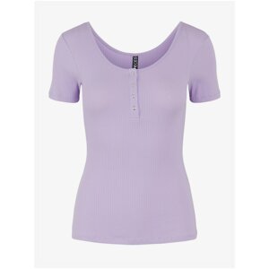 Light Purple Ribbed T-Shirt Pieces Kitte - Women