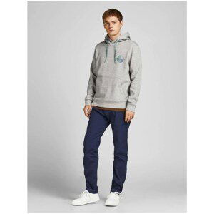 Light Grey Hoodie Jack & Jones Bright - Men's