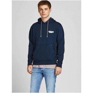 Jack & Jones Bright Dark Blue Hoodie - Mens