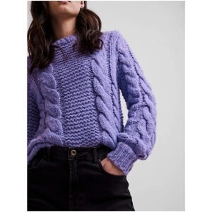 Purple Women's Sweater with Braids Pieces Darula - Women