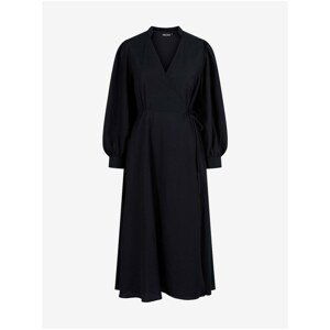 Black Women's Wrap Midi Dress Pieces Naaja - Women