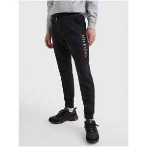 Black Men's Sweatpants with Tommy Hilfiger Inscription - Men's