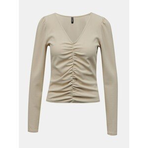 Beige T-shirt with Pieces - Women