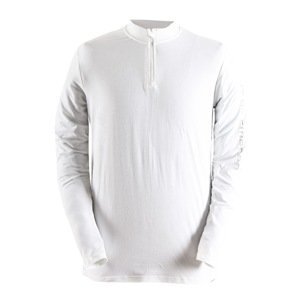 HORNDAL - men's t-shirt with dl.sleeve (1/2 zip) - white