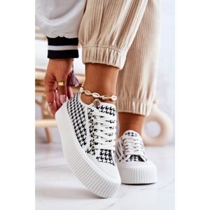 Low Sneakers On Platform White And Black Mischa