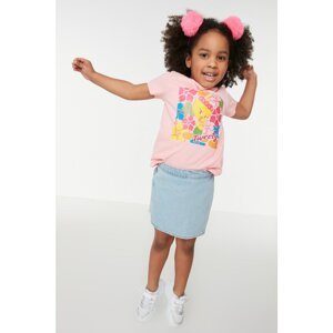 Trendyol Pink Licensed Tweety Printed Girl's Knitted T-Shirt