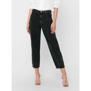 Black Shortened Mom Fit Jeans ONLY-Logan - Women