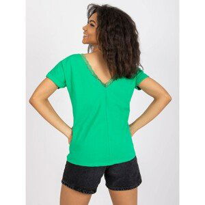 Dark green blouse with neckline on back Salma RUE PARIS