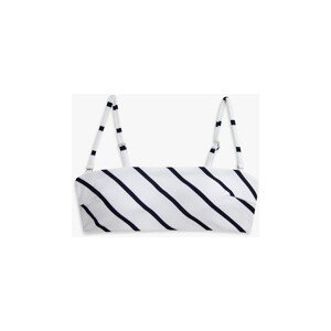 Koton Women's Navy Blue Striped Strapless Slim Strap Striped Bikini Top