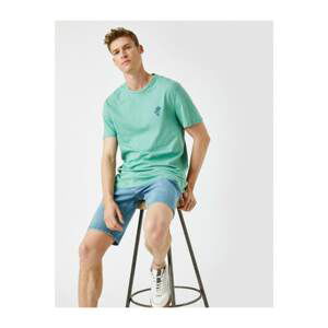 Koton Men's Green Regular Fit T-Shirt