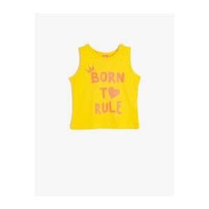 Koton Baby Girl Yellow Printed 100% Cotton Singlet