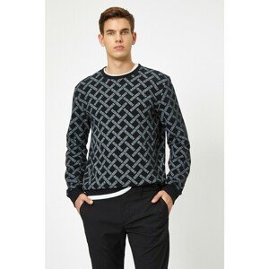 Koton Crew Neck Printed Slim Fit Sweater