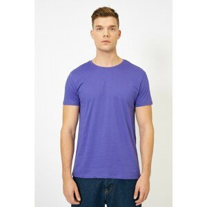 Koton Men's Purple Crew Neck T-Shirt