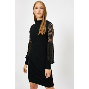 Koton Women's Black Lace Detailed Dress