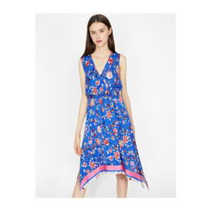 Koton Women's Blue Floral Pattern Dress