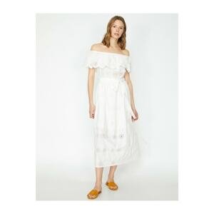 Koton Both Dress - White - Ruffle