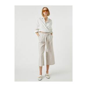 Koton Tie Waist Wide Leg Crop Pants