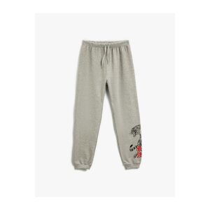 Koton Tiger Printed Jogger Sweatpants Tie Waist