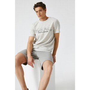 Koton Men's Printed Crew Neck Short Sleeve Cotton T-Shirt
