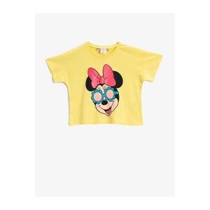 Koton Girl's Yellow Minnie Mouse T-Shirt Licensed Cotton