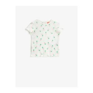 Koton Baby Girl Ecru Patterned T-Shirt