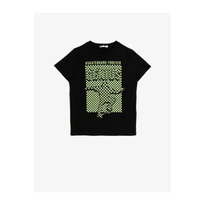 Koton Boy's Black Cotton Short Sleeve Crew Neck T-shirt