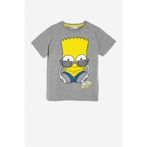 Koton Gray Kids Simpsons Printed T-Shirt