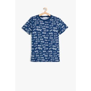 Koton Blue Boy's Letter Printed T-Shirt