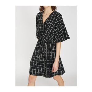 Koton Women's Black Check Dress