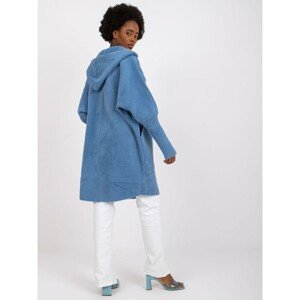 Light blue alpaca coat with a hood from Carolyn