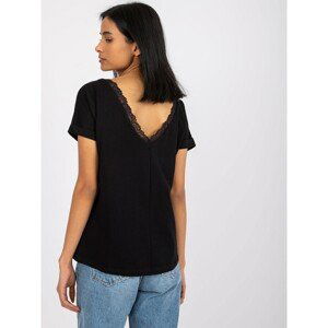 Black V-neck blouse at back Salma RUE PARIS