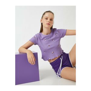 Koton T-Shirt - Purple - Regular fit